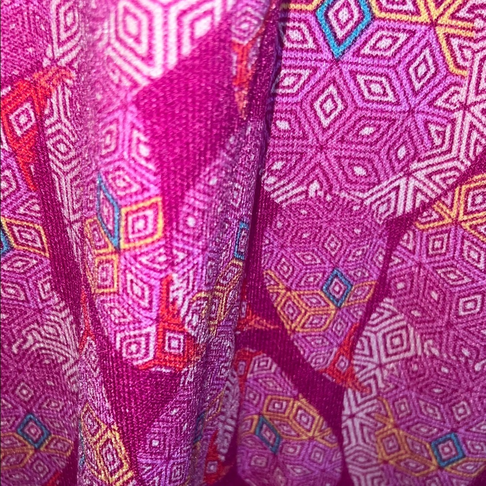 NWT LuluRoe Pink geometric Sarah Women's duster jacket - Picture 5 of 10